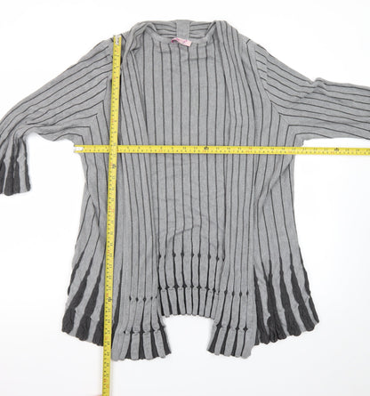 Marks and Spencer Per Una Grey Striped Knit Cardigan Womens Size 20