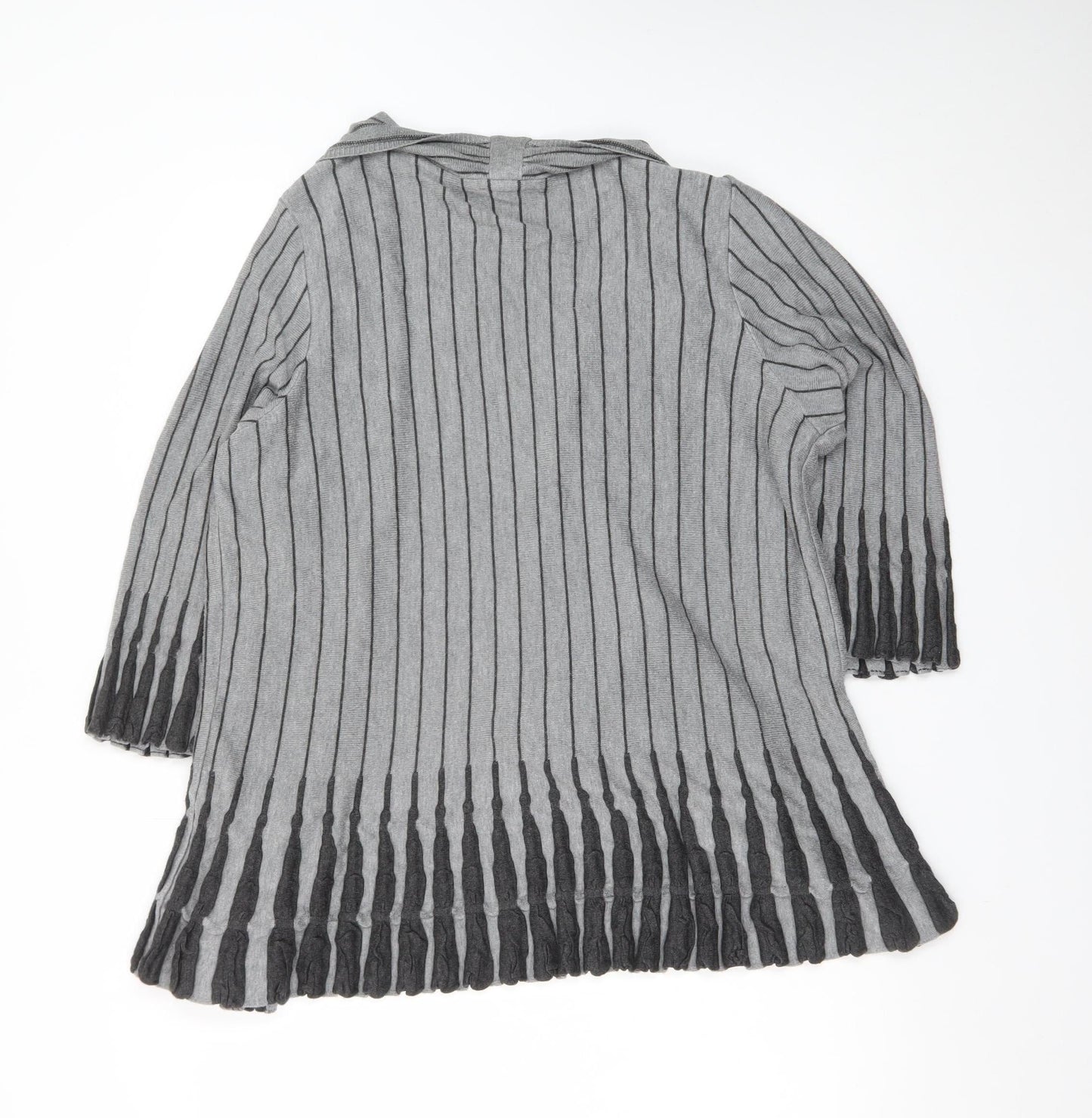 Marks and Spencer Per Una Grey Striped Knit Cardigan Womens Size 20