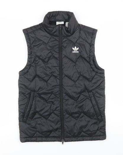 adidas Men's Black Quilted Waistcoat M Regular Fit Full Zip