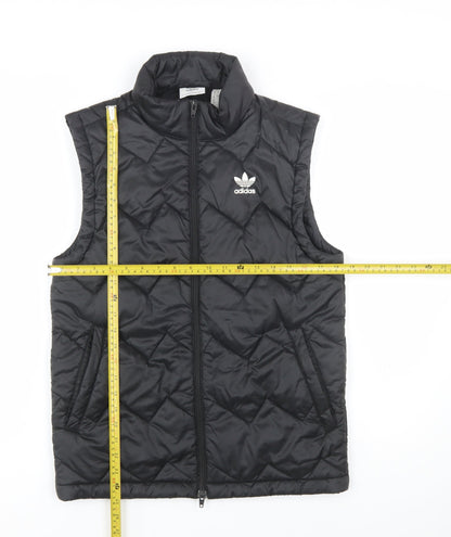 adidas Men's Black Quilted Waistcoat M Regular Fit Full Zip