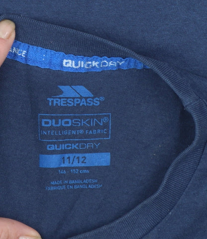 Trespass Boys Blue Quick Dry Graphic Print T-Shirt 11-12 Years