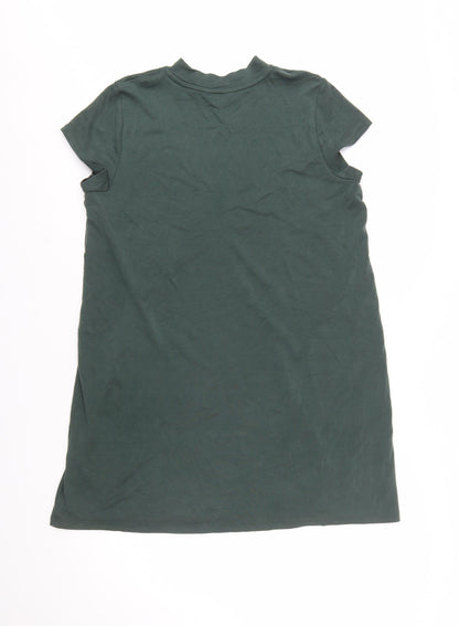 Superdry Women Green Size 14 T-Shirt Dress Casual Jersey Cotton