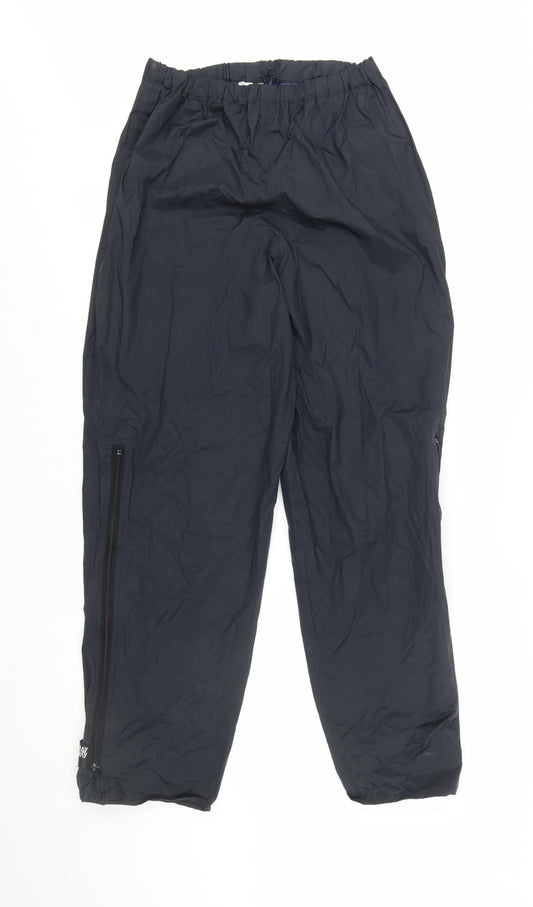 Horizon Womens Black Waterproof Rain Trousers L Elastic Waist