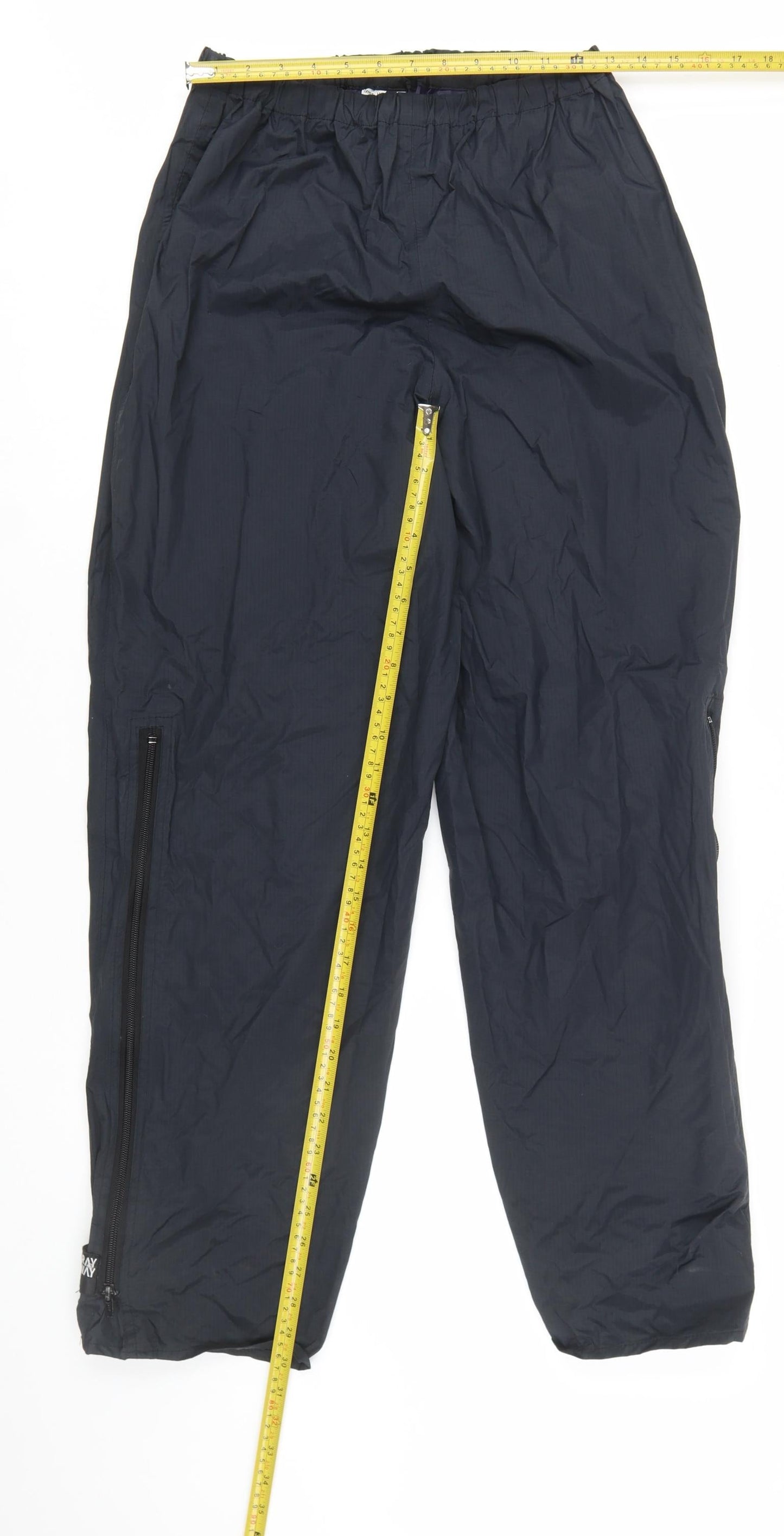 Horizon Womens Black Waterproof Rain Trousers L Elastic Waist