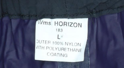Horizon Womens Black Waterproof Rain Trousers L Elastic Waist