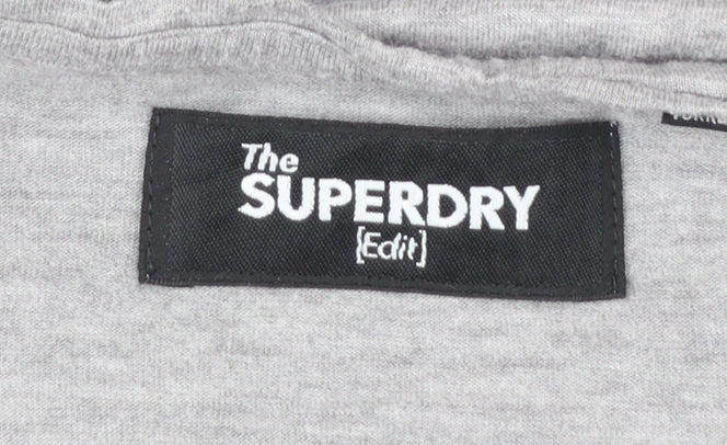 Superdry Womens Grey Cotton Basic T-Shirt Size 8