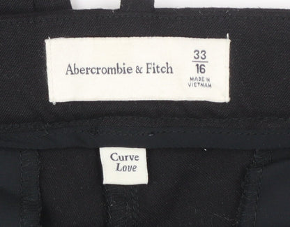 Abercrombie & Fitch Women's Black Chino Trousers Size 16 Curve Love