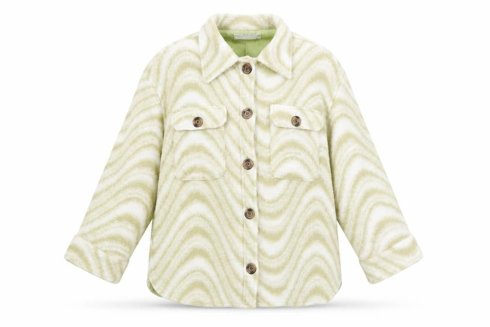 ASOS Design Women Green Wool Blend Shacket Jacket UK 10