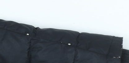 Tommy Jeans Women’s Black Long Puffer Coat Hooded Faux Fur Trim Size S
