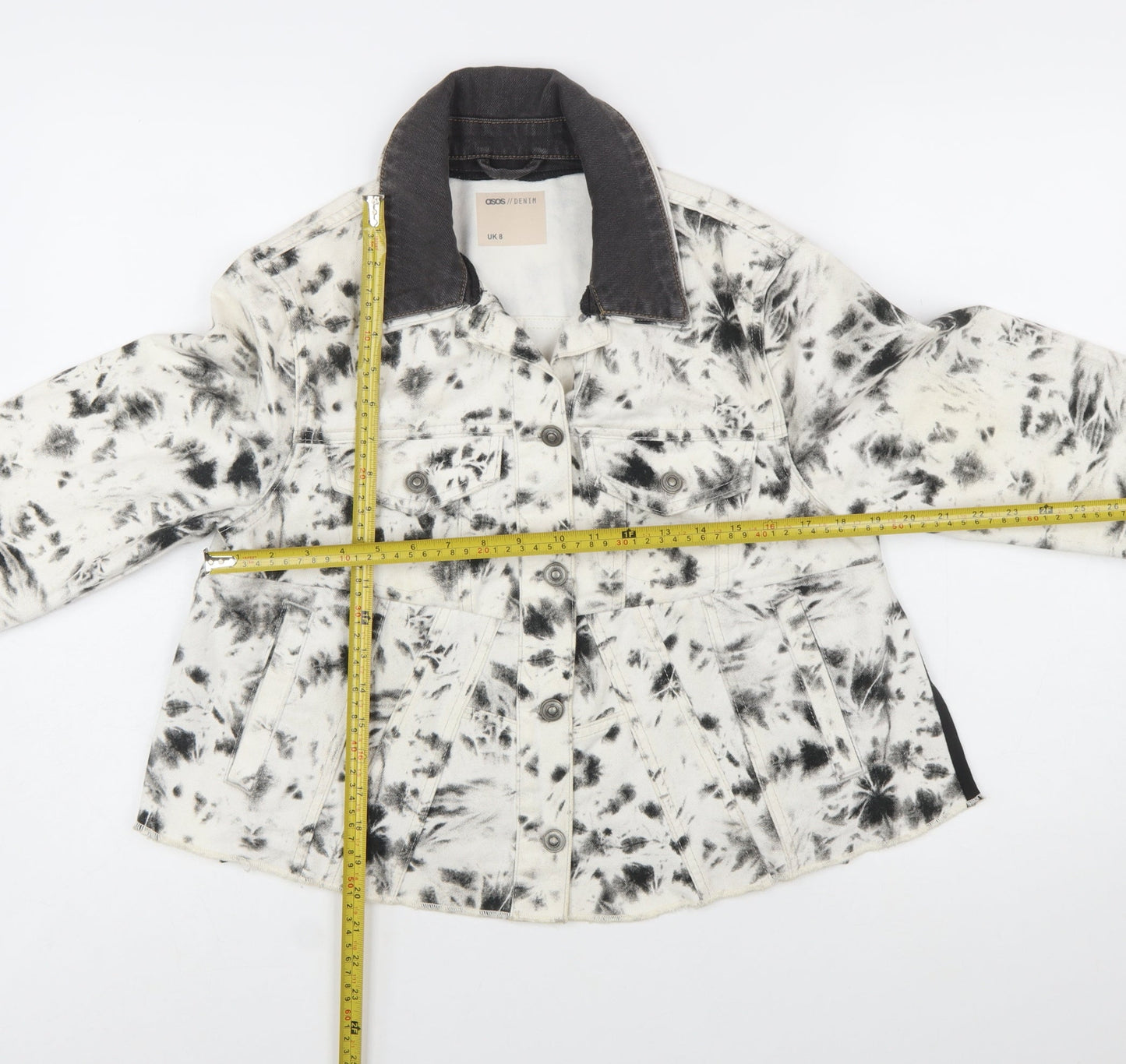 ASOS Denim Womens Multicoloured Tie-Dye Cotton Jacket UK 8