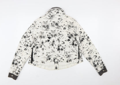 ASOS Denim Womens Multicoloured Tie-Dye Cotton Jacket UK 8