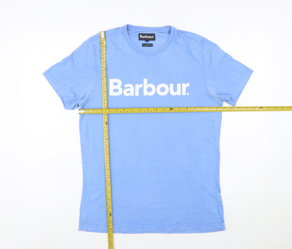 Barbour Men's Blue Cotton Logo Slim Fit T-Shirt Size S