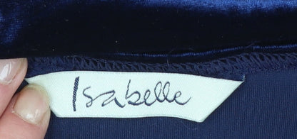 Isabelle Women’s Blue Velvet Short Sleeve Basic T-Shirt Size 10