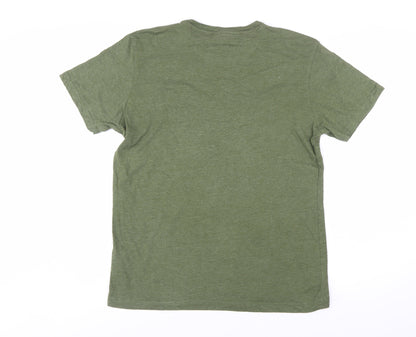 Pierre Cardin Men's Green Motorcycle Graphic T-Shirt Size L