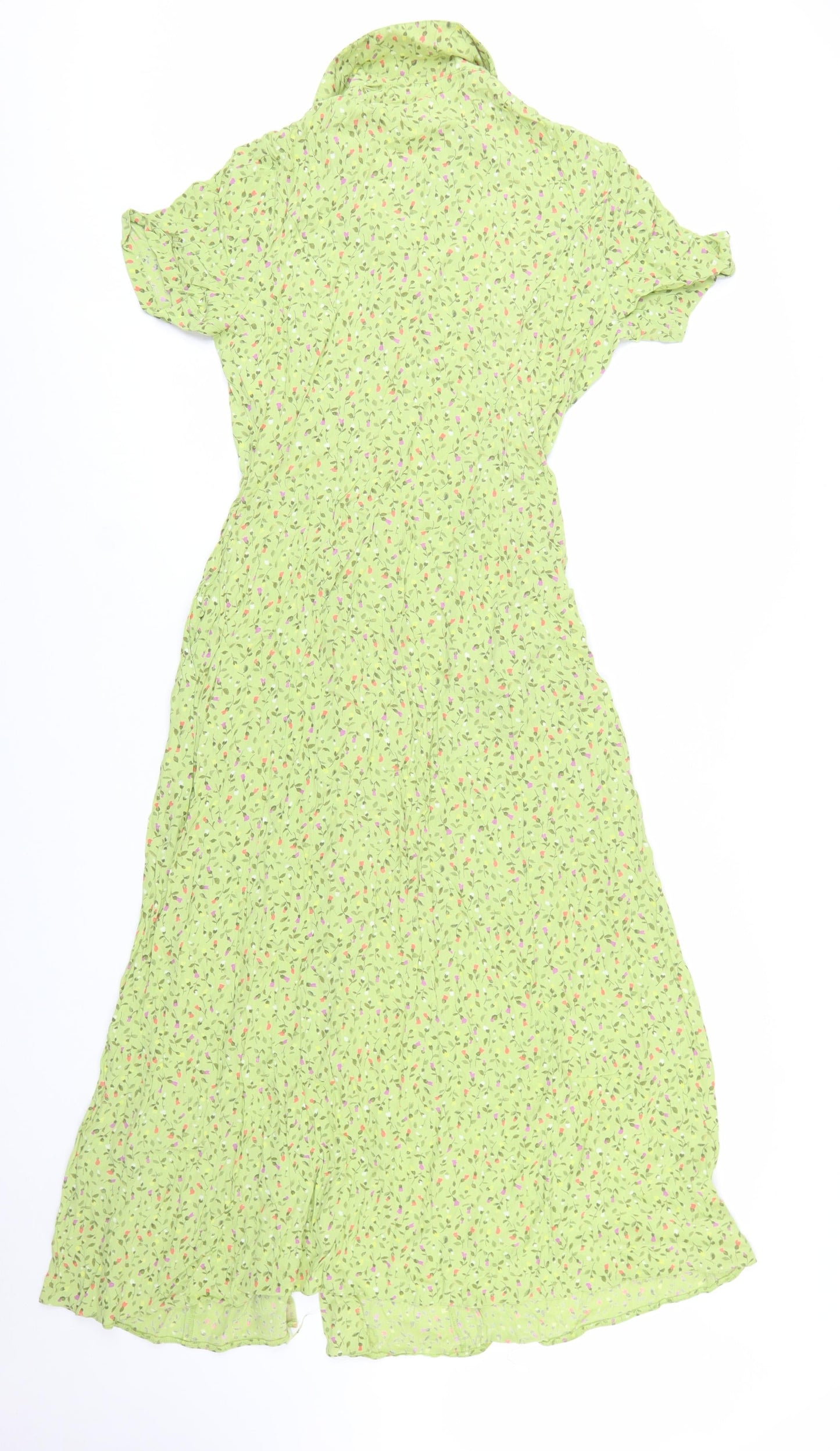 Marks and Spencer Women's Green Floral Shirt Dress Size 12