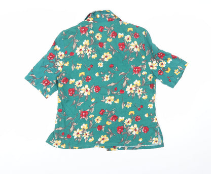Katies Womens Multicoloured Floral Cotton Short Sleeve Blouse Size 12