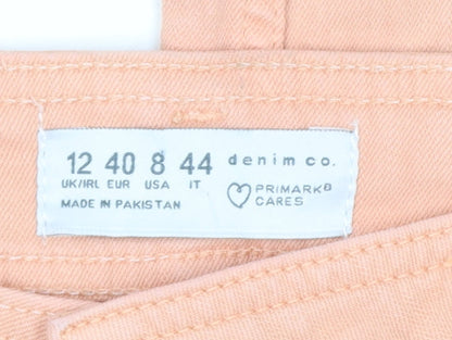 Primark Women’s Pink Wide-Leg High Rise Jeans Size 12