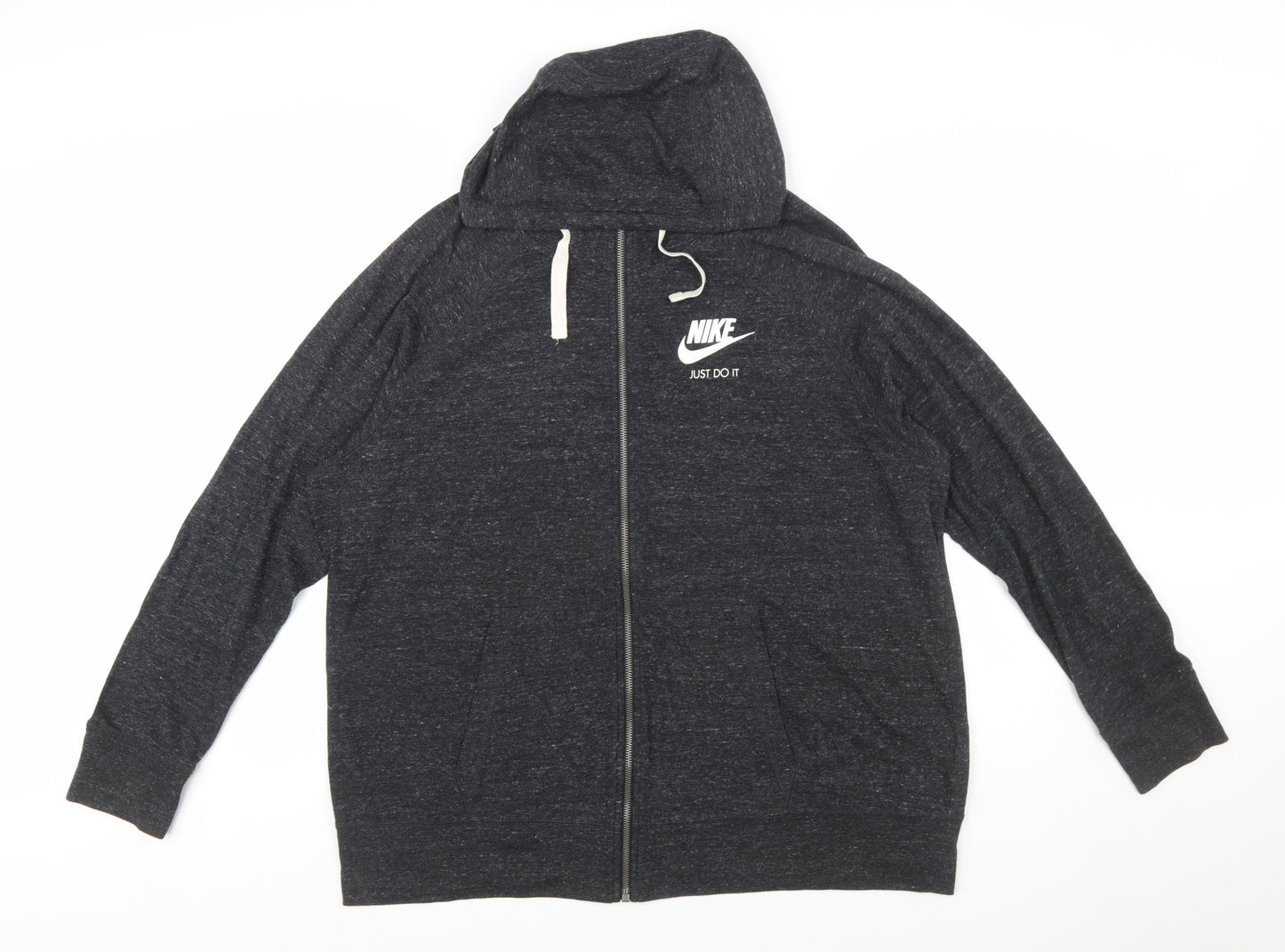 Nike Men's Black 2XL Full Zip Hoodie Just Do It Sportswear