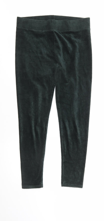 Marks and Spencer Women's Green Corduroy Leggings Size 14 Regular