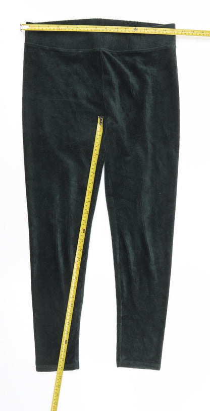 Marks and Spencer Women's Green Corduroy Leggings Size 14 Regular