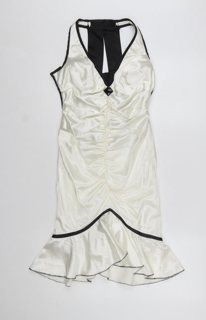 Morgan & Co. Women’s Ivory Satin Mermaid Dress Size S Party Cocktail