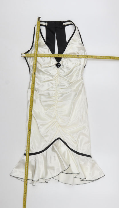 Morgan & Co. Women’s Ivory Satin Mermaid Dress Size S Party Cocktail