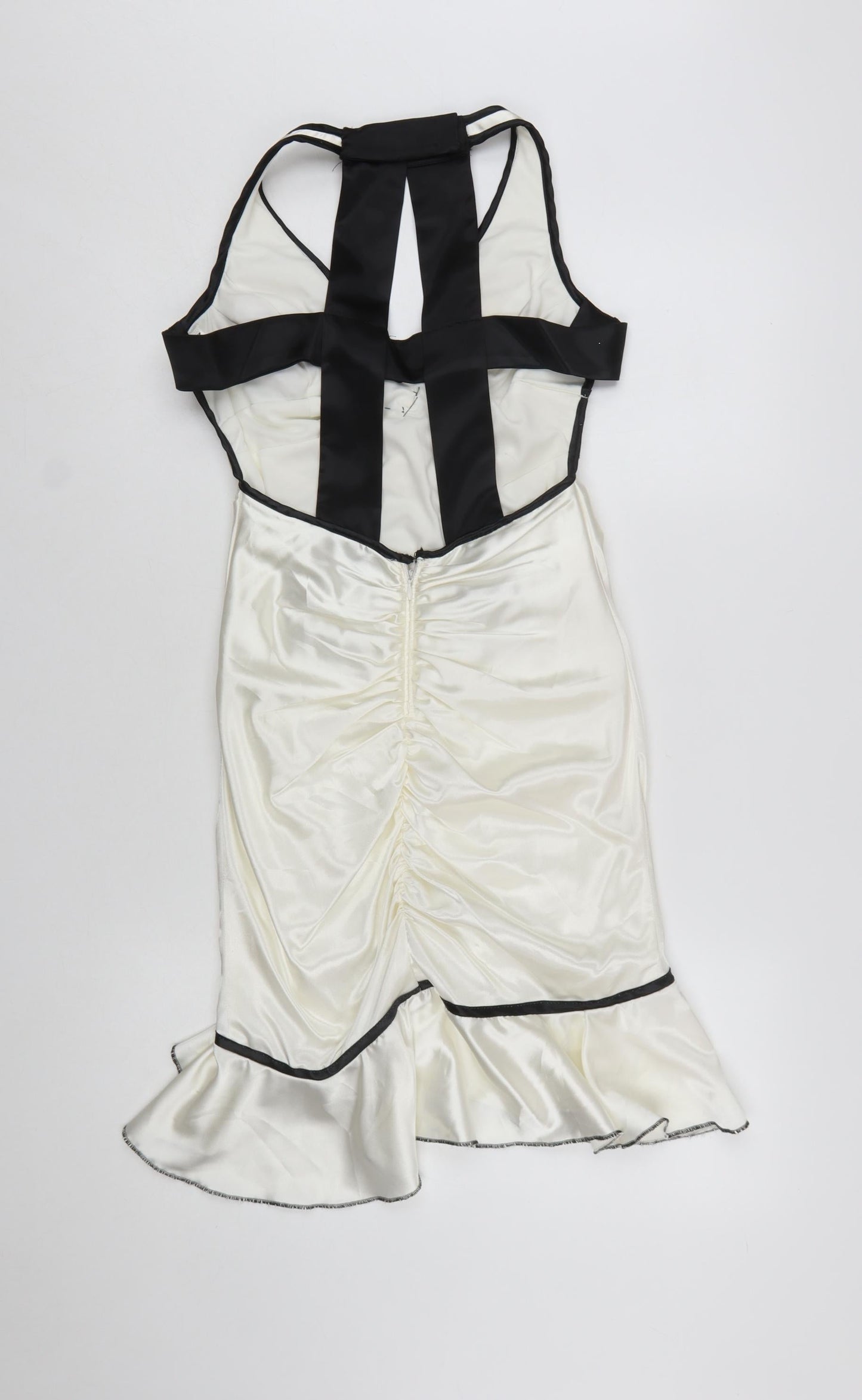 Morgan & Co. Women’s Ivory Satin Mermaid Dress Size S Party Cocktail
