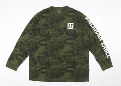 American Eagle Men’s Green Camouflage 2XL Pullover Sweatshirt
