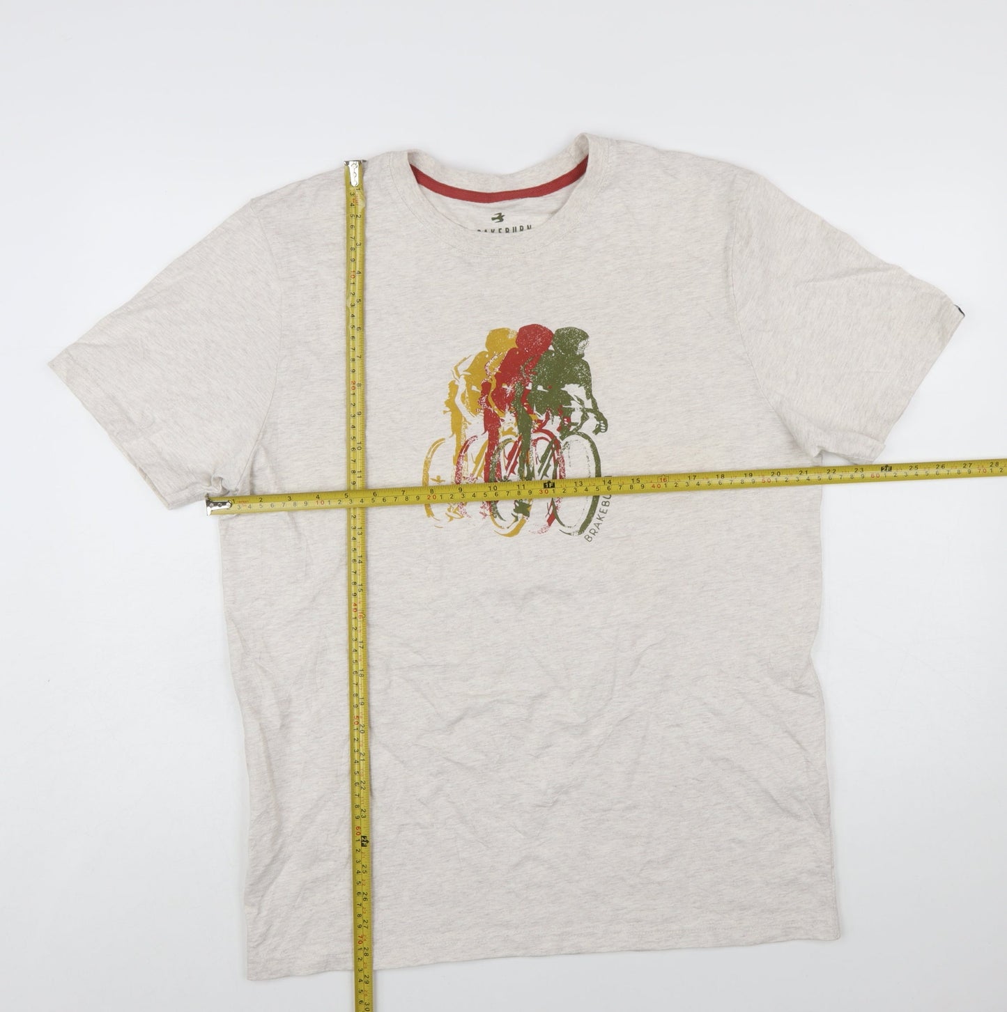 Brakeburn Men's Beige Cycling Graphic T-Shirt Size L