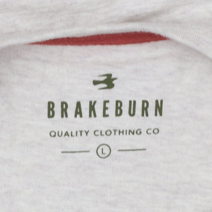 Brakeburn Men's Beige Cycling Graphic T-Shirt Size L