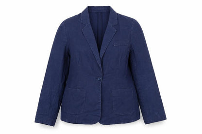 John Lewis Capsule Collection Navy Linen Single-Breasted Blazer Size 14