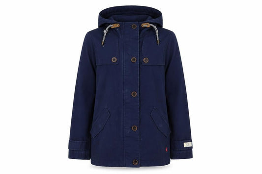 Joules Womens Blue Waterproof Cotton Parka Jacket Size 8