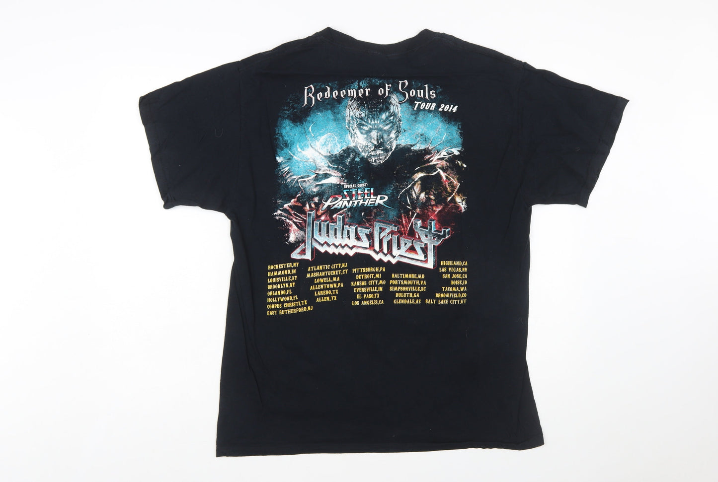 Fruit of the Loom Men's Black Judas Priest Band Tour 2014 T-Shirt L