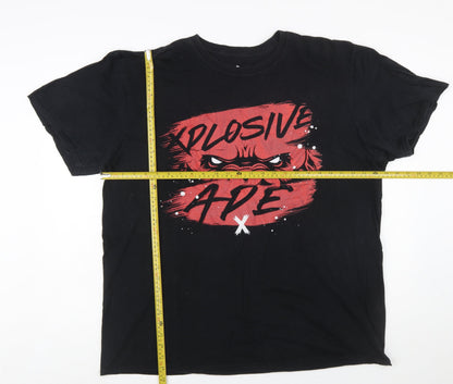 Xplosive Ape Men's Black 2XL Cotton Graphic Gym T-Shirt