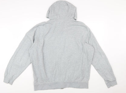 Nike Men's Grey Full Zip Hoodie XXL Cotton Blend Athletic Fit
