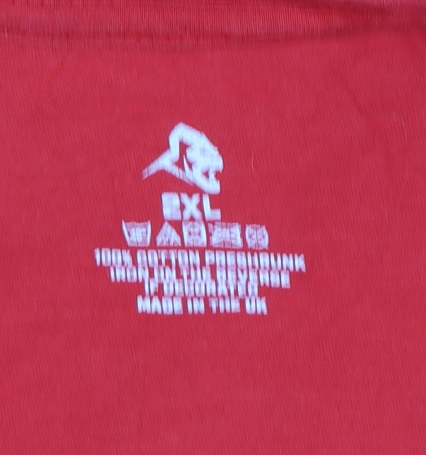 Xplosive Ape Men's Red Graphic 2XL Cotton Crew Neck T-Shirt