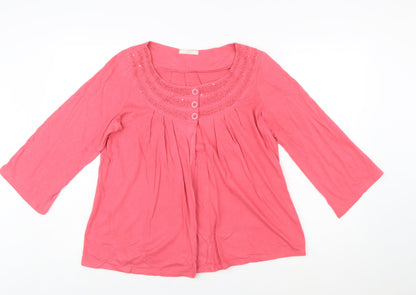 Marks and Spencer Women Pink Cotton Tunic Blouse UK 14