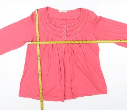 Marks and Spencer Women Pink Cotton Tunic Blouse UK 14