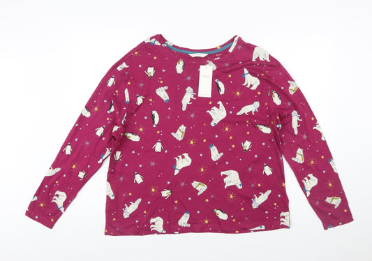 Marks and Spencer Women’s Purple Animal Print Cotton Long Sleeve Nightshirt L