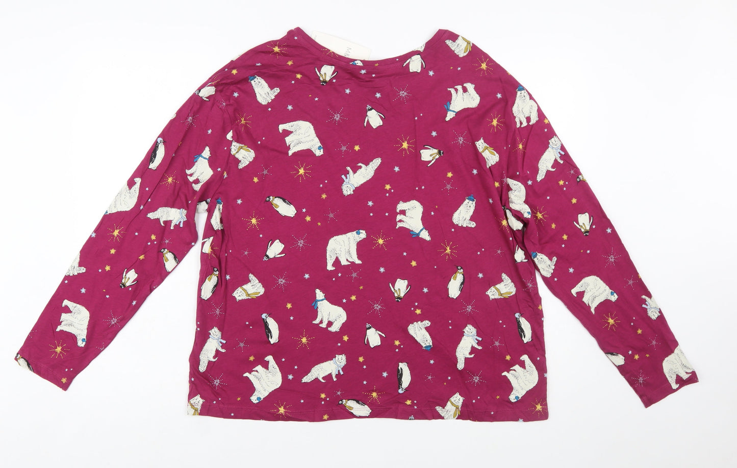 Marks and Spencer Women’s Purple Animal Print Cotton Long Sleeve Nightshirt L