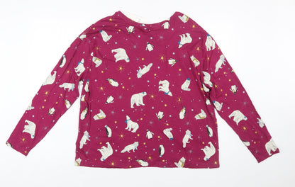 Marks and Spencer Women’s Purple Animal Print Cotton Long Sleeve Nightshirt L