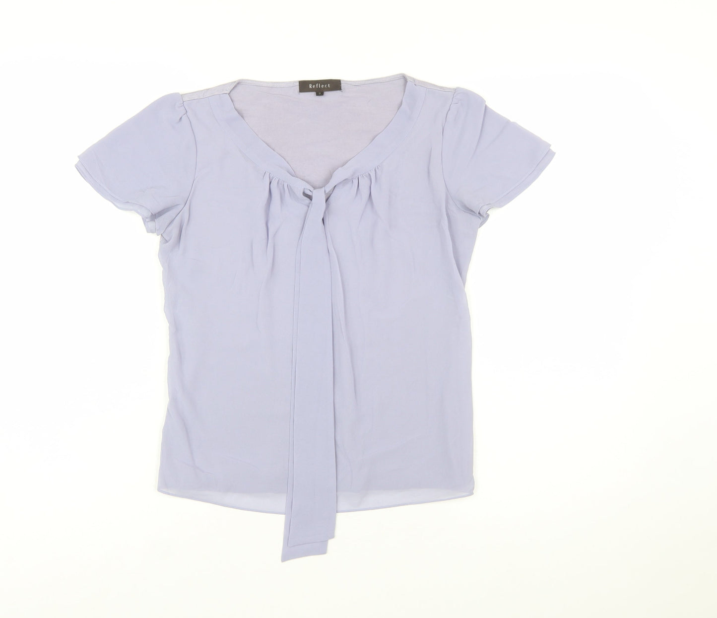 Reflect Women’s Light Purple Short Sleeve Bow Blouse Size 8