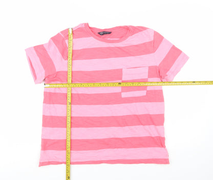 Marks and Spencer Women’s Pink Striped Cotton T-Shirt Size 12