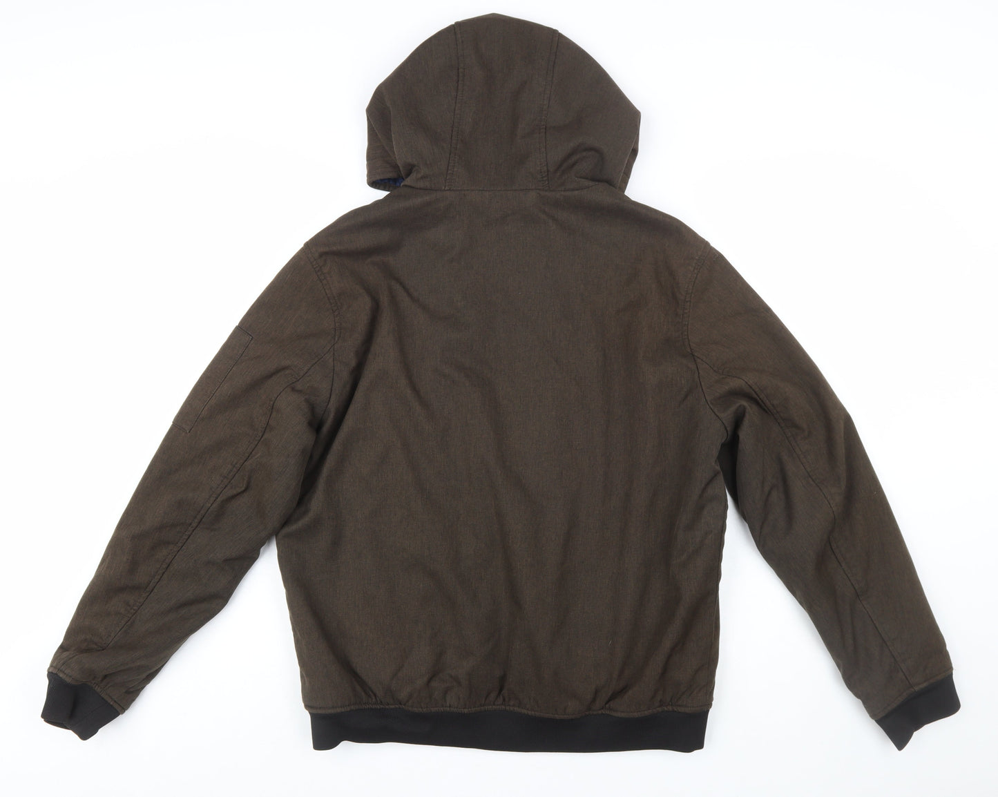 Tommy Hilfiger Men's Brown Hooded Bomber Jacket M Water Resistant Windproof