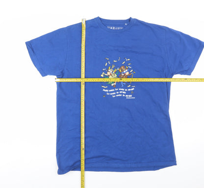 Kukuxumusu Men's Blue XL Graphic Print Cotton Crew Neck T-Shirt