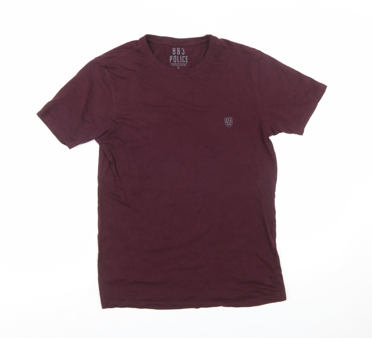 883 Police Men's Brown Slim Fit Cotton T-Shirt Size S