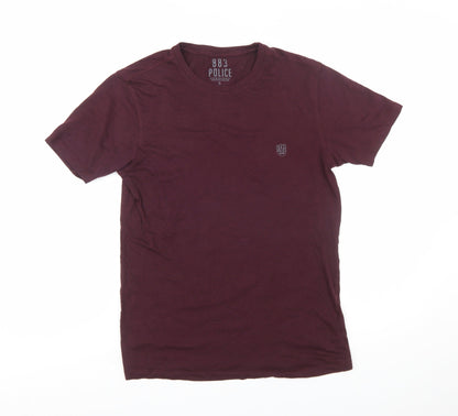 883 Police Men's Brown Slim Fit Cotton T-Shirt Size S