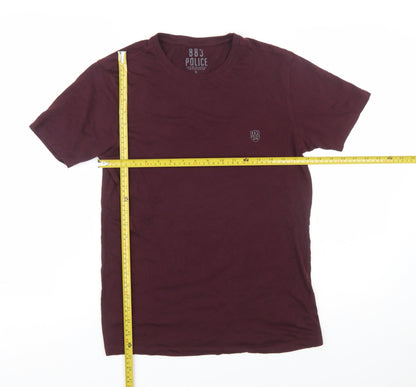 883 Police Men's Brown Slim Fit Cotton T-Shirt Size S