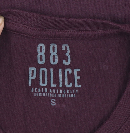 883 Police Men's Brown Slim Fit Cotton T-Shirt Size S