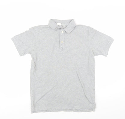 GAP Kids Boys Grey Polo Shirt 13-14 Years Short Sleeve Cotton Blend